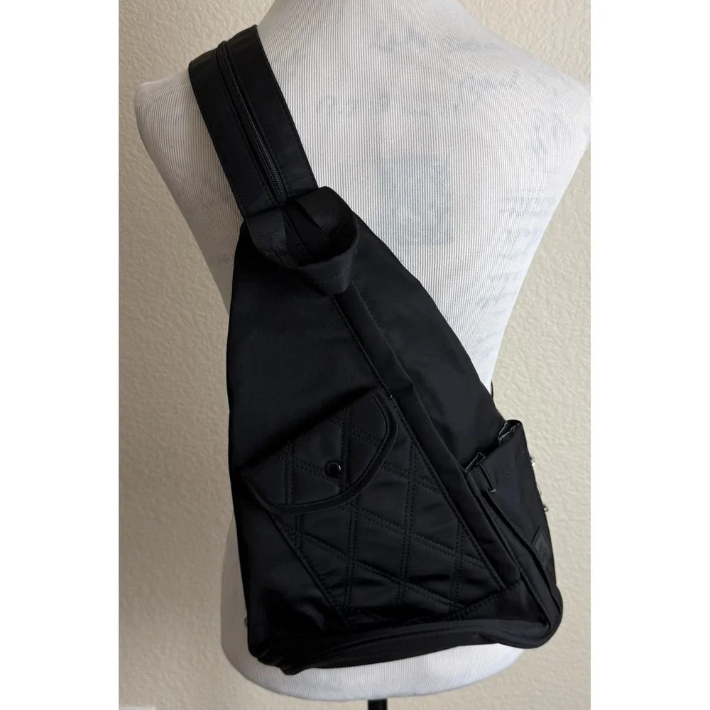 IHKWIP Convertible Sling Bag Backpack Black Nylon Travel Brand New